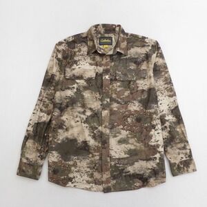 Cabelas Mens Microtex Classic Button-Down Long-Sleeve Shirt 2XL Tall Polyester